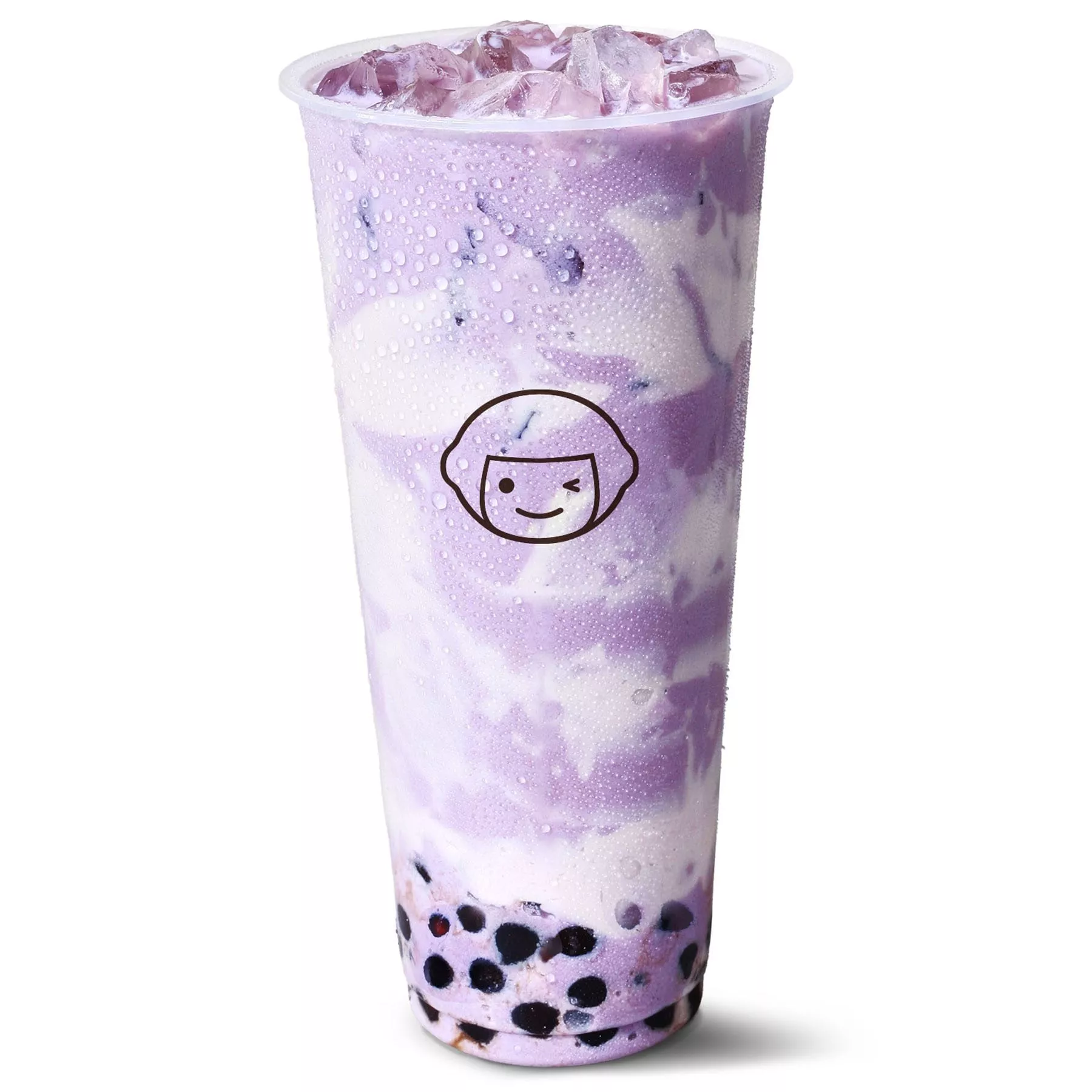 Ube Milk Tea w Taro Puff Cream Boba